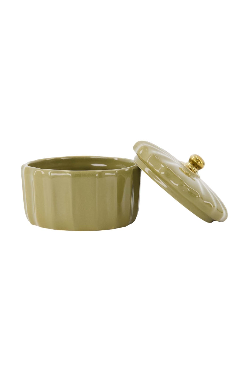 Bewaarpotje - ribbel groen