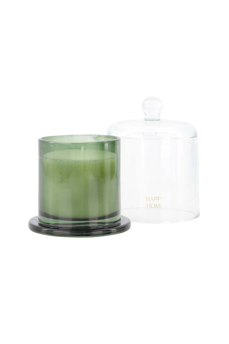 Geurkaars glas met stolp - Happy home