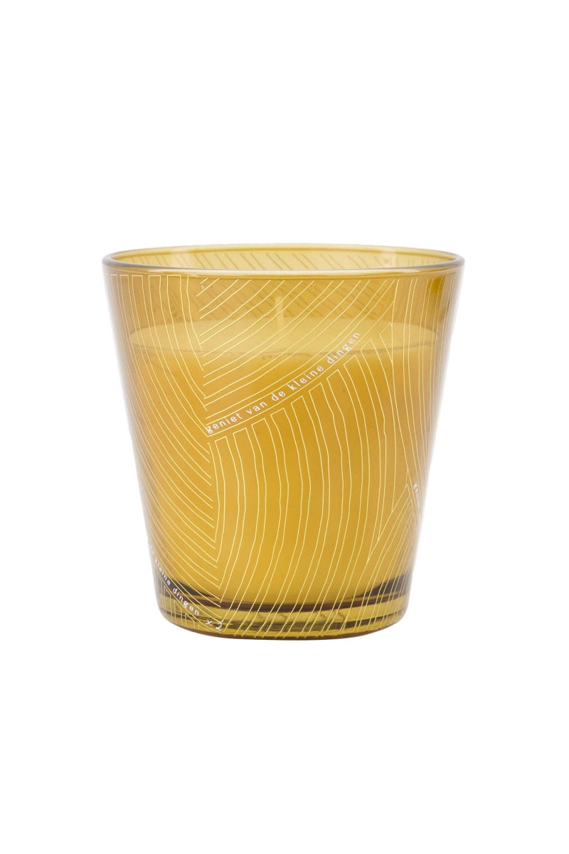 Geurkaars glas - vlechtpatroon