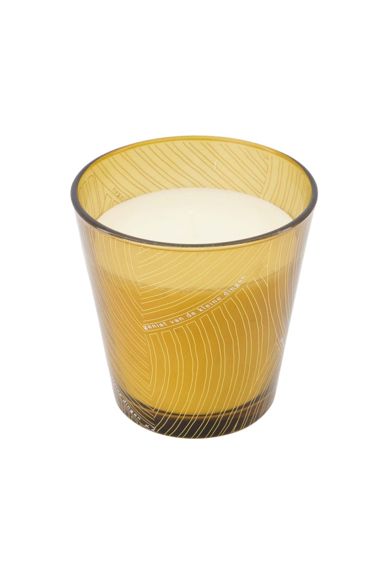 Geurkaars glas - vlechtpatroon