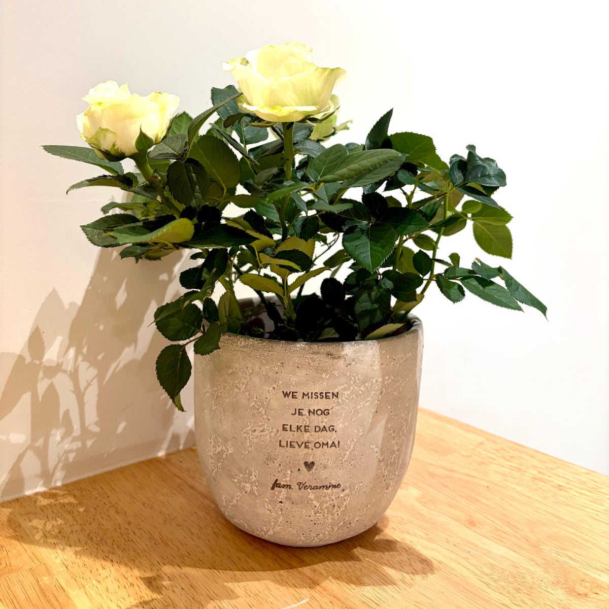 Betonnen bloempot - gepersonaliseerd