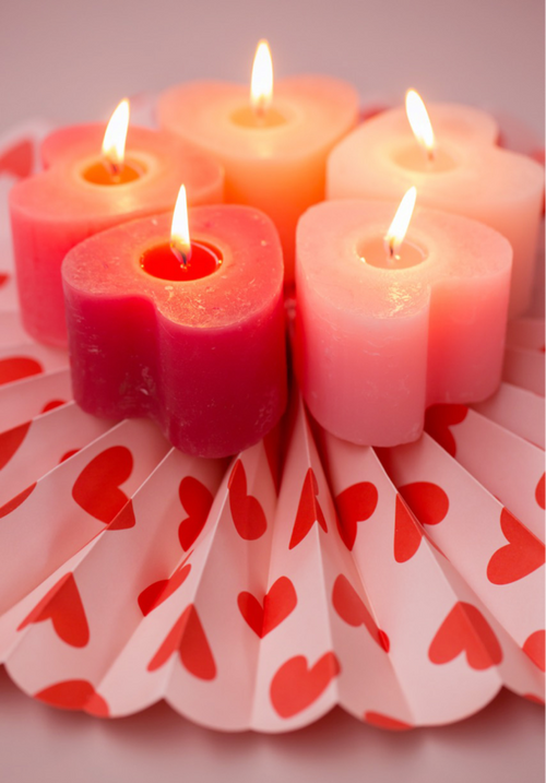 Kaars hart - pink