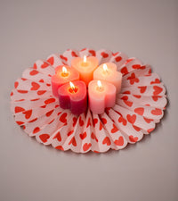 Kaars hart - pink