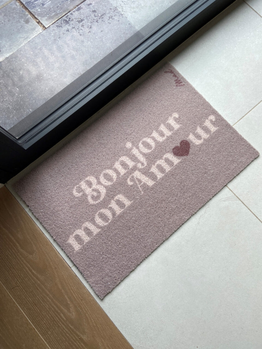 Vloermat 'bonjour mon amour' (Nellie)