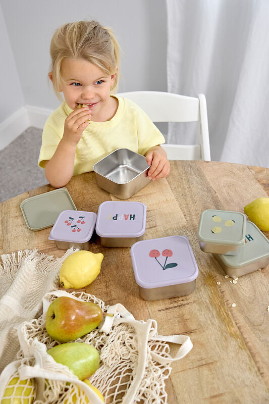 Snackbox set 3 doosjes - kersen